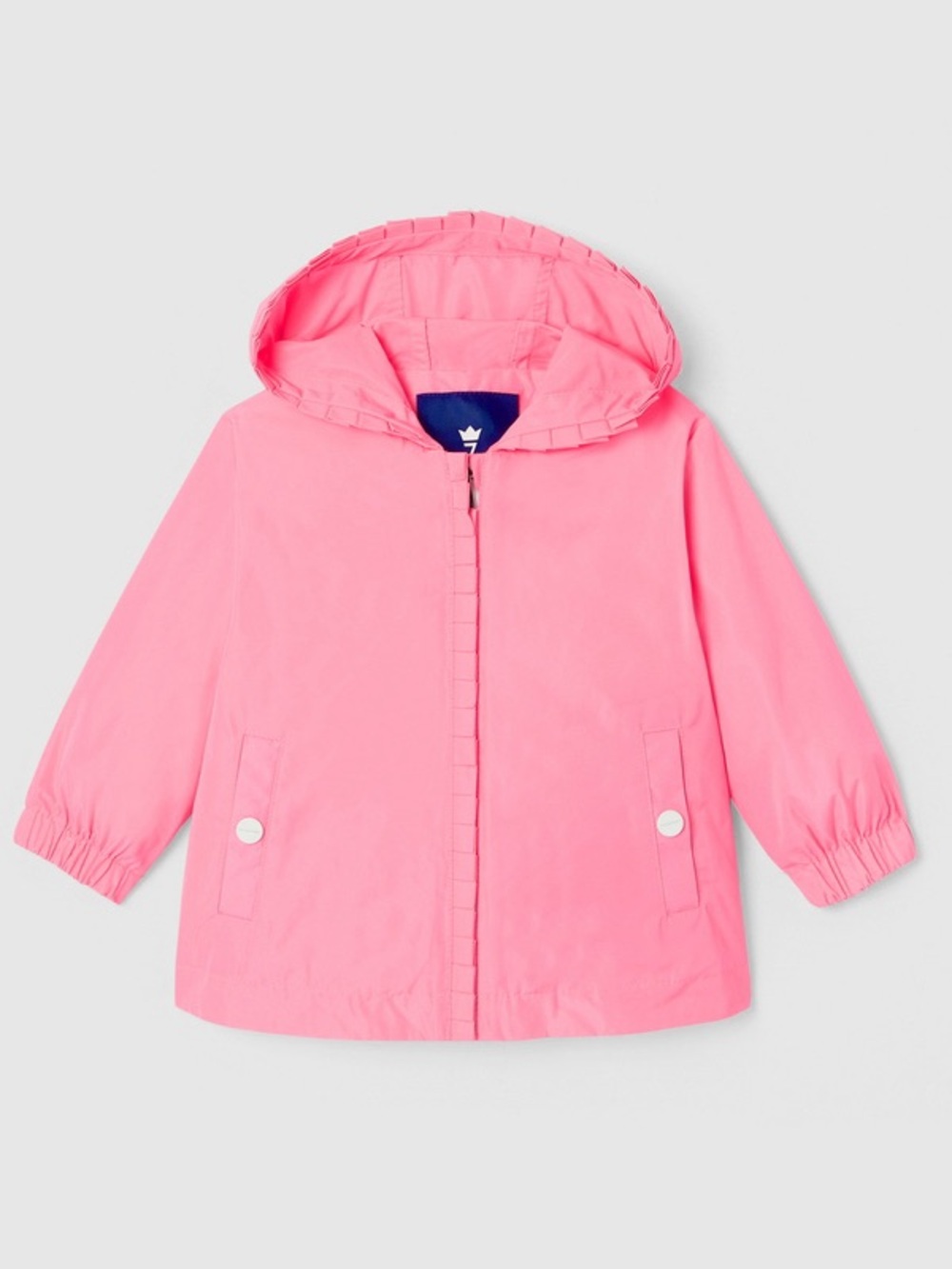 NWOT Jacadi Paris Pink Ruffle Rain & Wind Jacket